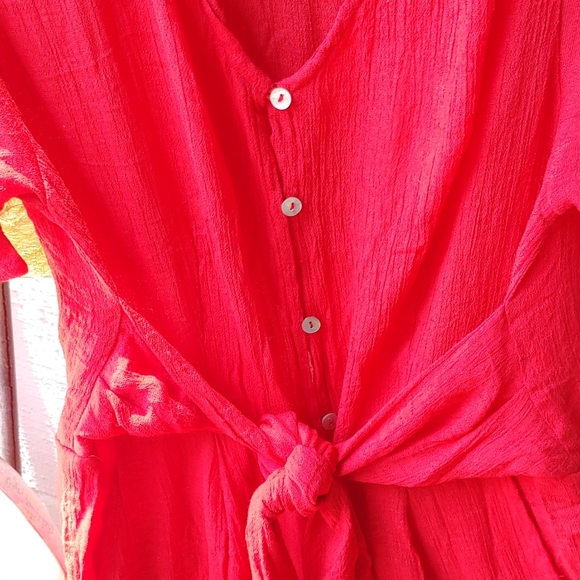 Umgee - Red flowy jumpsuit; BOHO - Picture 5 of 7